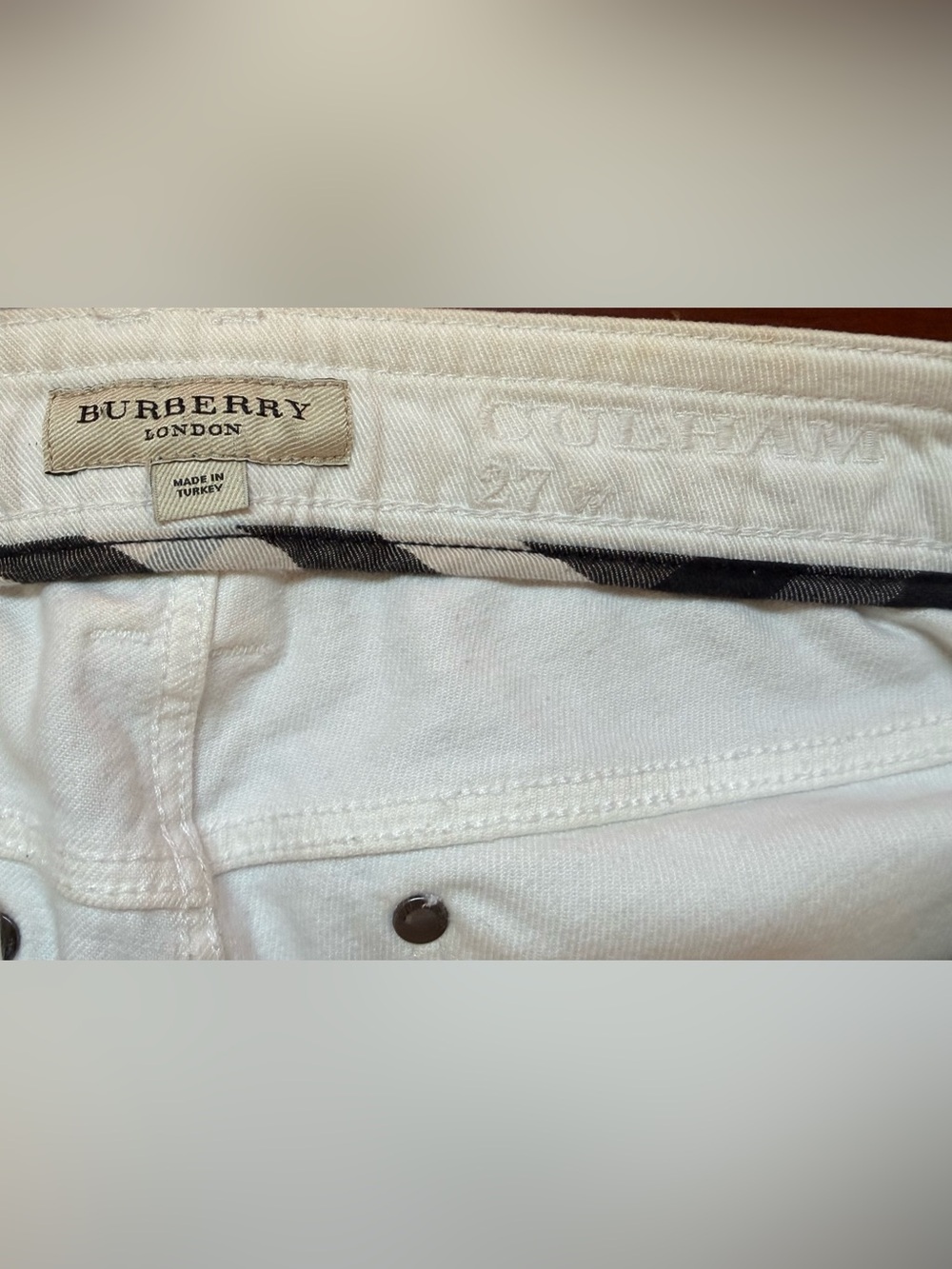 Burberry London Culham 27R white skinny mid-rise - Picture 2 of 8